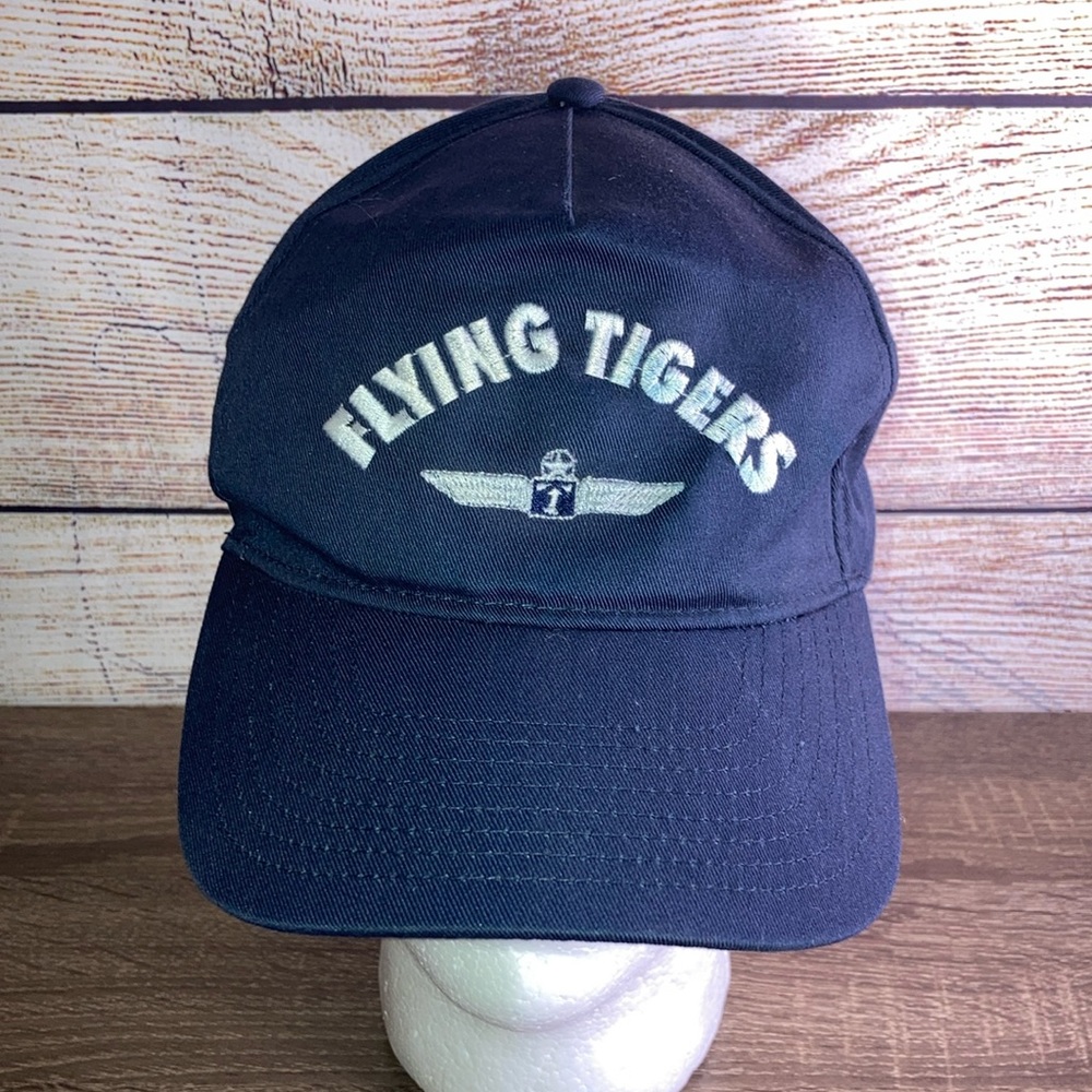 Vintage Navy Blue & White Flying Tigers Aviation Otto Hat